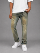 Makobi Lorenzino denim jeans in antique wash with classic fit and detailed stitching, showcasing casual style and high-quality fabric.