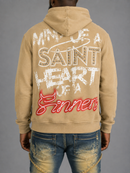 Frost Originals Sinners oversized hoodie in mocha, showcasing a relaxed fit with soft fabric and hooded design.