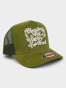 MUKA 'Blessed And Highly Favored' Trucker Hat (Olive) T5627B
