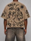Switch 'Reborn' Cropped T-Shirt in Sand