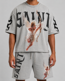 Switch 'Saint' Cropped T-Shirt in Grey
