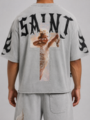 Switch 'Saint' Cropped T-Shirt in Grey