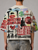 Prestige 'Street Rebels' Cropped T-Shirt In Cream