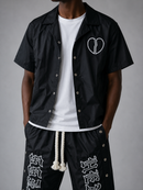 Focus 'Heartless' Nylon Shirt in Black