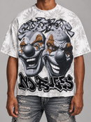 Men's BKYS ‘Sinner Club’ Cropped Rhinestone T-Shirt in White