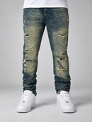 Reason 'Blasted' Distressed Denim in Blue