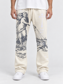 Highly Undrtd 'Divine Aura' Stacked Joggers in Ivory