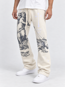 Highly Undrtd 'Divine Aura' Stacked Joggers in Ivory