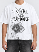 Highly Undrtd 'Thru The Smoke' Rhinestone Cropped T-Shirt in White