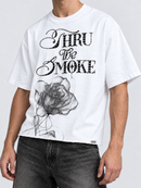 Highly Undrtd 'Thru The Smoke' Rhinestone Cropped T-Shirt in White
