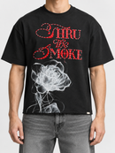 Highly Undrtd 'Thru The Smoke' Rhinestone Cropped T-Shirt in Black