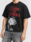 Highly Undrtd 'Thru The Smoke' Rhinestone Cropped T-Shirt in Black