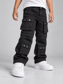 Ops Kids 'Cargo' Relaxed Fit Denim in Jet Black