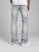 Taker 'Lightning' Rhinestone Flared Denim in Lt. Blue