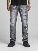 Spark 'Stitched' Slim Straight Denim in Grey