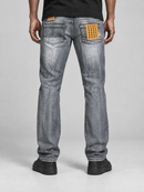 Spark 'Stitched' Slim Straight Denim in Grey
