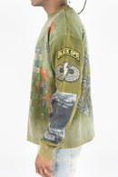 Men's Rebel Denim 'Military' Thermal Long Sleeve Shirt in Olive