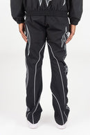 Men's Rebel Denim 'Tribal' Flared Windbreaker Pants - Black