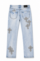 Men's FWRD White Crystal Templar Denim in Ice Blue