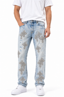 Men's FWRD White Crystal Templar Denim in Ice Blue