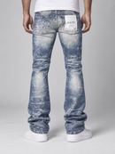 Smoke Rise Denim Stacked Pants In Taylor Blue JP25609
