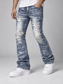 Smoke Rise Denim Stacked Pants In Taylor Blue JP25609