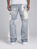 VOYAGE STUDIO 'PURE' Flare Carpenter With Digital Print Denim (LSB) 51P01