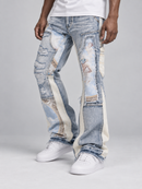 VOYAGE STUDIO 'PURE' Flare Carpenter With Digital Print Denim (LSB) 51P01