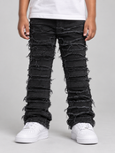 Stylo Kids Stacked Flare Denim (Black) FRRY-003