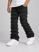 Stylo Kids Stacked Flare Denim (Black) FRRY-003