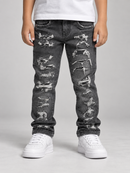 Evolution Kids ‘Ruthless' Slim Straight Distressed Denim (Washed Black) EV-330182