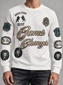 Rebel Minds 'Game Changers' Long Sleeve Thermal Shirt in White