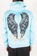 Men's Rebel Minds 'Praise' Sublimation Pullover Hoodie in Light Blue