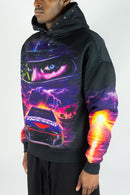 Men's Rebel Minds 'Racer' Sublimation Pullover Hoodie in Black