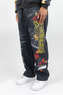 Men's Rebel Minds 'Blessed AOP' Relaxed Sweatpants In Black