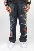 Men's Rebel Minds 'Blessed AOP' Relaxed Sweatpants In Black