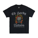 Ed Hardy 'Fire Skull' T-Shirt (Vintage Black) BAOM1102-1 - FRESH N FITTED