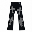 Kloud9 'Cross' Rhinestone Stacked Denim (Jet Black) P25352