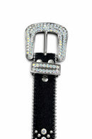 Post Human Mushroom Studs Rhinestone Belt - FRESH N FITTED