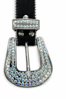 Post Human Mushroom Studs Rhinestone Belt - FRESH N FITTED