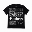 Black Pro Standard Las Vegas Raiders Billboard LCH drop shoulder T-shirt with Raiders logo and graphic design.