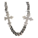 Jewelry Essentials 'Rhinestone Crosses' Pocket Chain (Silver) - FRESH N FITTED