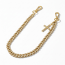 Jewelry Essentials 'Rhinestone Crosses' Pocket Chain (Gold) - FRESH N FITTED