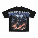 Rebel Minds 'Flame Bikes' Cropped T-Shirt (Black) 610-11168 - FRESH N FITTED