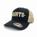 MUKA 'Saints' Trucker Hat (Black/Oat) T5487B - FRESH N FITTED
