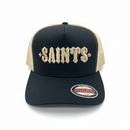 MUKA 'Saints' Trucker Hat (Black/Oat) T5487B - FRESH N FITTED
