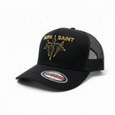 MUKA 'Born Saint' Trucker Hat (Black) T5485B - FRESH N FITTED