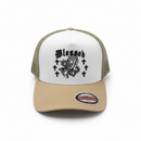MUKA 'Blessed' Trucker Hat (White/Khaki) T5484B - FRESH N FITTED