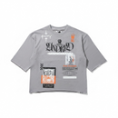 Highly Undrtd 'Almighty Clique' Legacy Perm 3/4 Sleeve Rhinestone Cropped T-Shirt (Cloud) HF5506NT - FRESH N FITTED