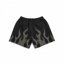 Rare Peace 'Metal Flames' Rhinestone Shorts (Black) RS5048